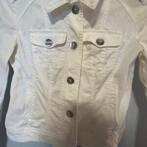 WHBM Cropped White Jacket